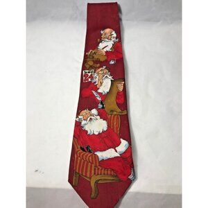 Vintage Hallmark Yule Tie Greetings Christmas Tie, Dec 24th Santa